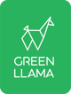 Green Llama Origami Logo with Green Llama text